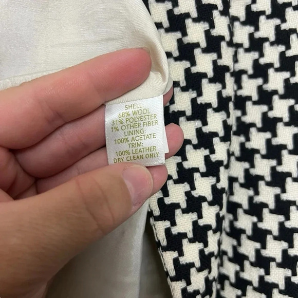 Nordstrom Studio 121 Black and Off White Houndstooth Open Blazer Womens Size 14 - Picture 8 of 8